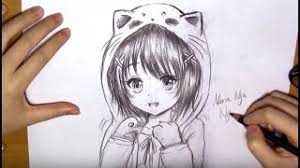Are you looking for the best images of cute anime drawing ideas? How To Draw A Manga Girl With Cat Hoodie Real Time Youtube