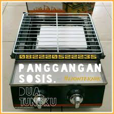 Harga giza grill pan by skitchen/cast iron premium/panggangan besi cor. Alat Panggangan 2 Tungku Ossel Roast Griller Pemanggang Sosis Bbq Sate Ikan Shopee Indonesia