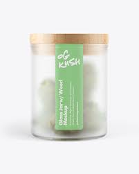 Frosted Glass Jar W Weed Buds Mockup In Jar Mockups On Yellow Images Object Mockups