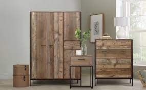 However, despite its edgy, urban appeal, industrial style furniture is incredibly malleable. Urban Rustic 3 Piece 4 Door Wardrobe Bedroom Furniture Set Only 699 97 Furniture Choice Bed Industrial Bedroom Furniture Urban Decor Bedroom Furniture Sets