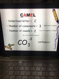 The first letter of each word stands for the first letter of there compound. Polyatomic Ions Nick The Camel Ate A Clam For Supper In Phoenix Flashcards Quizlet