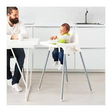 Antilop High Chair With Tray White Silver Color Silver Color Ikea Antilop High Chair Best High Chairs Ikea High Chair