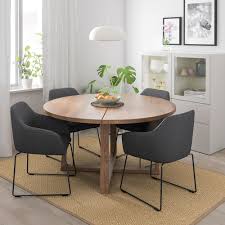 Morbylanga Tossberg Tisch Und 4 Stuhle Eichenfurnier Braun Las Metall Grau Ikea Osterreich Haus Deko Wohnzimmertische Ikea Tisch Rund