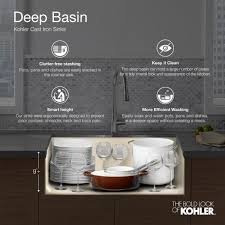 Build.com has been visited by 100k+ users in the past month Kohler Langlade Smart Divide Undermount Cast Iron 33 In 6 Hole Double Bowl Kitchen Sink In White K 6626 6u 0 The Home Depot