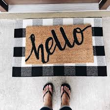 Black And White Buffalo Check Doormat Layered Door Mat Two Little Rippers Farm House Living Room Door Mat Front Porch Decorating