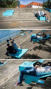 This Simple Colorful Seating Was Added To Make Sitting On Stairs Next To A River More Comfortable Urban Furniture Design Urban Furniture Urban