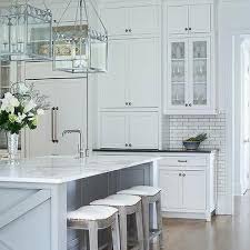 The metal base is a gun metal gray. Kitchen Island Trim Moldings Design Ideas