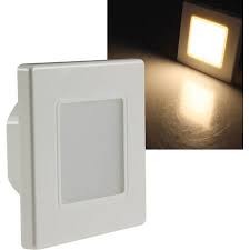 Abdeckring und leuchtengehäuse sind aus edelstahl. Led Wandeinbauleuchte Eckig Fur Up Dosen 68mm 2 5w Warmweiss 100lm 230 6 95