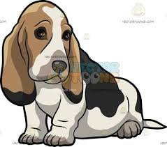 Basset Hound Clipart Black And White A Cute Basset Hound Pet Dog Dog Animation Puppy Clipart Basset Hound