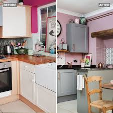 Bold, rich colours can work well, but lighter, more subdued tones are equally suitable, depending on the mood to be created. Kitchen Makeover With Pink Walls Grey Units And Vintage Furniture