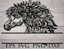 Download Horse Mandala Svg Monogram Svg Etsy Horse Silhouette Mandala Svg Flower Svg Files