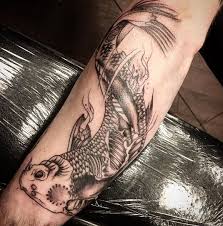 Koi Fish Tattoo Swimming Downstream Meaning Novocom Top