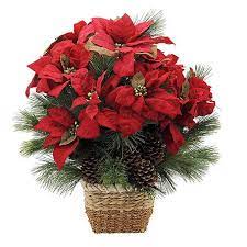 I Love The Way Poinsettias Look I Think They Really Add To The Christmas Feeling In A Holiday Flower Basket Flower Arrangements Christmas Flower Arrangements