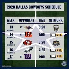 Other featured matchups on the 2020 pittsburgh steelers schedule include the denver broncos, philadelphia eagles, and cleveland browns at home and the. Here Is The Full 2020 Dallas Cowboys Season Schedule Blogging The Boys
