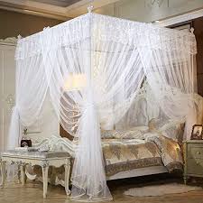 On more expensive beds, they may also be elaborately ornamental. Amazon Com Mengersi Princess Four Corner Post Bed Canopy Mosquito Net Twin Sky Blue Home Kitchen Princess Bedroom Decor Bed Curtains Canopy Bed Curtains