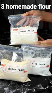 How To Make Rice Flour Besan Flour Maida Basic Indian Flour Recipes Video Recipe Video Rice Flour Recipes Flour Recipes Recipes
