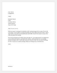 One of my staff came to my office with a serious personal. Apology Letter For Coming Late In Office Meeting Document Hub