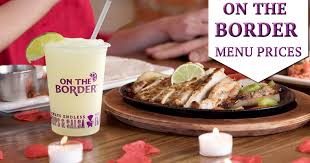 Premium grilled skirt steak on a bed of grilled onions, topped with a guajillo steak sauce and grilled corn. On The Border Menu Prices Updated Daily Specials