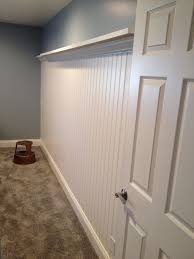 Beadboard, either as wall paneling or as wainscoting, can be installed over plaster walls. Beadboard 3 4 Wall Height With Shelf Beadboard Wainscoting Tiny House Design Beadboard