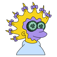 The Simpsons Lisa with Face Mask Sticker