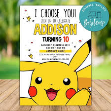 From printable pokémon invitations to decor, i've gotcha covered with this list. Printable Pokemon Go Birthday Invitation And Free Thank You Card Bobotemp