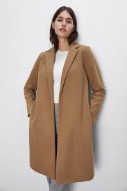 Coat with lapel collar and long sleeves. Basic Coat View All Coats Woman Zara Canada Coat Winter Coats Women Winter Fashion Outfits
