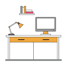 Computer With Decorative Desk And Table Decorative Desk Desktop Png And Vector With Transparent Background For Free Download Desk Decor Desk Decor
