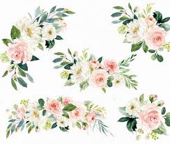 Acuarela Floral Clip Art Ethereal Blush Vol 2 Clip Art Small Etsy Floral Watercolor Clip Art Flower Clipart
