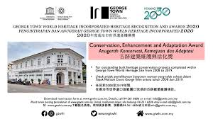Unesco world heritage sites designate the most iconic landmarks around the world but not every site attracts mass tourism; George Town World Heritage Incorporated On Twitter Gtwhi Heritage Recognition And Awards 2020 Conservation Enhancement And Adaptation Award For Outstanding Projects On Conservation Of Built Heritage In George Town World Heritage Site