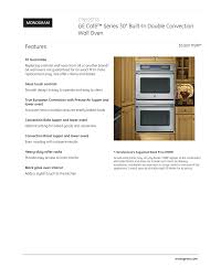 Wall ovens single, double, microwave combo. Ge Cafe Series 30 Built In Double Convection Wall Oven Features Manualzz
