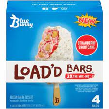 This is a taste test/review of the blue bunny load'd bars in three flavors including cookie dough, bunny tracks and strawberry shortcake. Blue Bunny Strawberry Shortcake Load D Bars 4 Ct 3 35 Fl Oz Jay C Food Stores