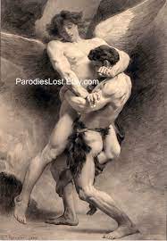 MALE NUDE ANGEL Jacob Wrestling Leon Bonnat Bible Nudity Naked Man Gay  Interest Oil Painting Art Mature - Etsy Hong Kong
