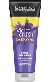 It's recommended for brunettes who lighten their hair (so it's not the best option to use on natural brown tones), and since this stuff is pretty potent, the brand recommends wearing gloves during application. Violet Crush Purple Shampoo For Blondes John Frieda