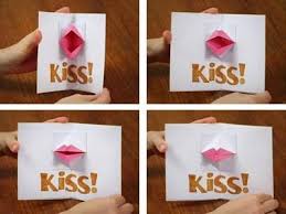 Touch device users, explore by touch or with swipe gestures. Homemade Origami Valentine Card Kissing Lips Popup