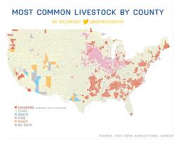 The Most Common Jobs By U S County Vivid Maps Us Map Map Livestock