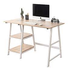 Get it as soon as thu, dec 24. Soges 47 Inch Computer Desk Trestle Desk Writing Desk Home Office Desk Hutch Workstation With Shelf White Oak Cs Tplus 120mo Pricepulse