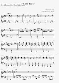 I've always found quick subtle notes to not only be creepy and eery, but also mathematically precise and beautiful. Jeff The Killer Theme Song Sheet Music For Piano Download Impressions Sheet Music Alto Sax Transparent Png 850x1100 Free Download On Nicepng