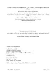 Check spelling or type a new query. Pdf Evaluation Of A Residential Kundalini Yoga Lifestyle Pilot Program For Addiction In India