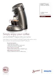 Preparing one cup of coffee takes about 20 seconds longer than preparing coffee using paper senseo coffee pods. Hd7812 61 Senseo Coffee Pod Machine Manualzz