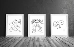 Modern Black And White Art Prints Picasso Black And White Prints Picasso Print Set Of 3 Posters Modern Art Minimalist Black And White Print Picaso Line Drawing Picasso Sketch Black And White Prints Posters And Prints Picasso Sketches