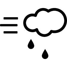 Weather symbol for windy, breezy, wind sign icon of 3 types: Free Icon Windy And Rainy Weather Pronostic Symbol