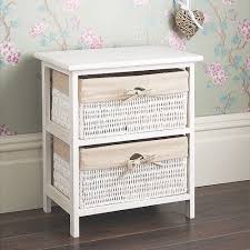 Shop wayfair for all the best wicker nightstands. White 2 Wicker Basket Bedside Table Drawers