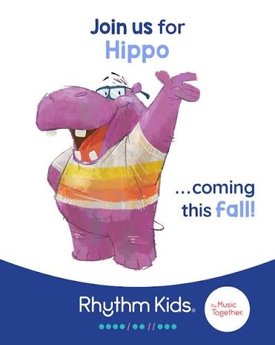 This fall, our Rhythm Kids® will be working with the Hippo Collection! Your  child will have a great time drumming, singing, moving to new rhythms and  engaging in and exploring other instruments,