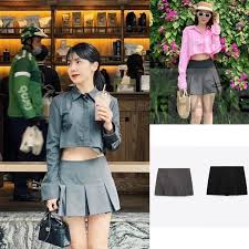 Mua Chân váy Zara Chân váy mini xếp ly có lót quần Zara xuất màu xám, đen  C007 hàng chính hãng | MamaShop.Vn