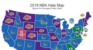 This map was created by a survey that reddit user kmhokies25 took from fans of various areas throughout the u.s. This Map Shows Just How Much America Hates The Golden State Warriors