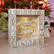 Shop advent candles and wreaths. Personalised Wreath Wooden Advent Calendar Light Lisa Angel