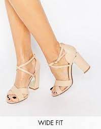 New Look Wide Fit Block Heeled Sandal Tacones