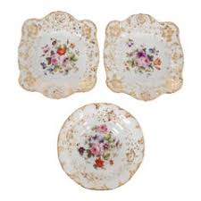 Dresden Tea Set with Hand-Painted Flowers and Raised Figural Faces of  Ladies For Sale at 1stDibs