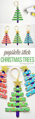 Glittering Popsicle Stick Christmas Trees Dollar Store Christmas Crafts Christmas Crafts Stick Christmas Tree