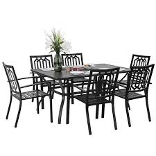 Enjoy free shipping on most stuff, even big stuff. Phi Villa Metal 7 Piece Patio Bistro Set With Umbrella Hole On Sale Overstock 30577748